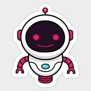 Cute Robot With Circle Head Sticker